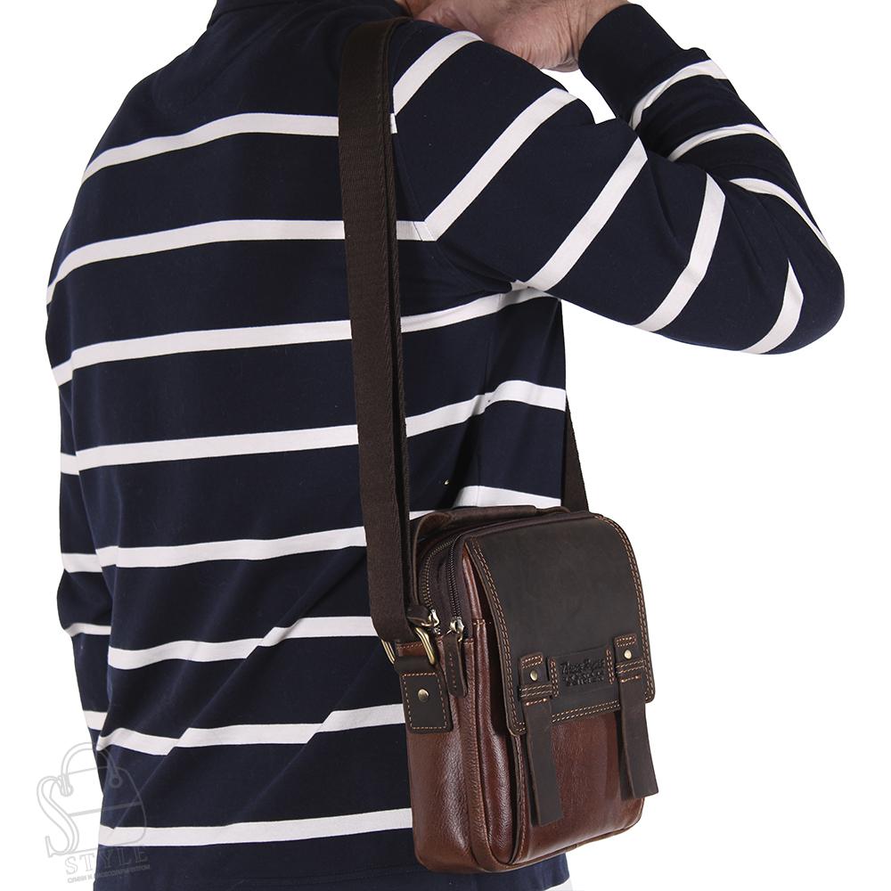 Сумка мужская кожаная 3012TR d.brown Tough Ruder