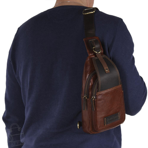 Рюкзак мужской кожаный 3014TR d.brown Tough Ruder  в Новосибирске