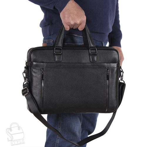 Портфель мужской кожаный 8223-8QH black Heanbag