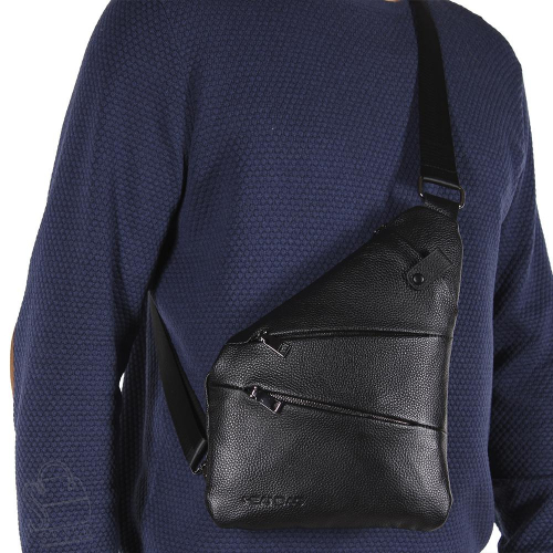 Рюкзак мужской кожаный 858-3H black Heanbag
