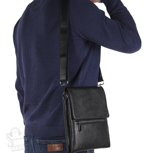 Сумка мужская кожаная 004-6QH black Heanbag