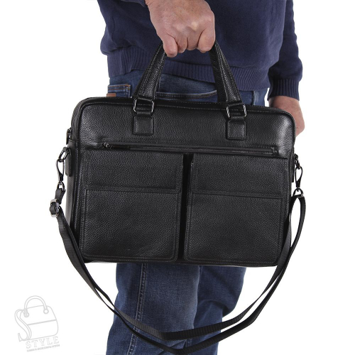 Портфель мужской кожаный 8212-8QH black Heanbag