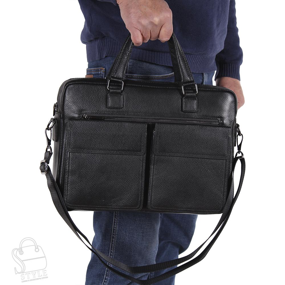 Портфель мужской кожаный 8212-8QH black Heanbag