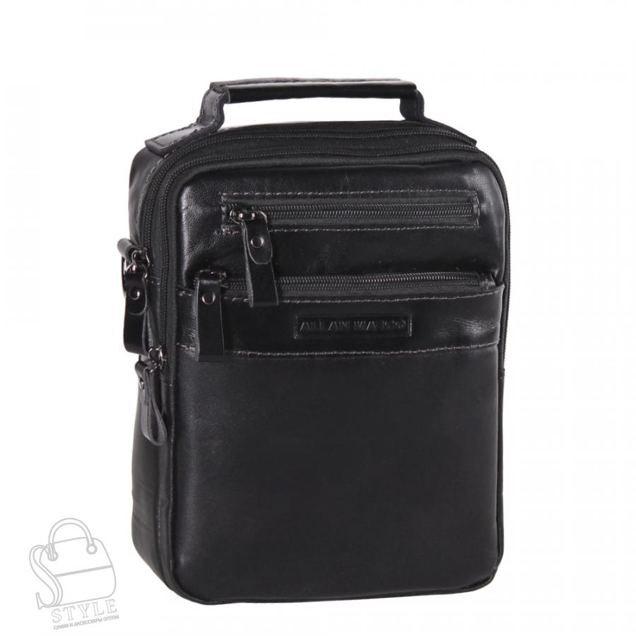 Сумка мужская кожаная 4174-2AM black Allan Marco