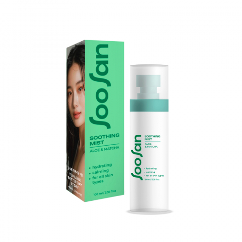 Успокаивающий мист для лица с экстрактами алоэ и матча SOOSAN Soothing Mist with Aloe & Matcha  100мл