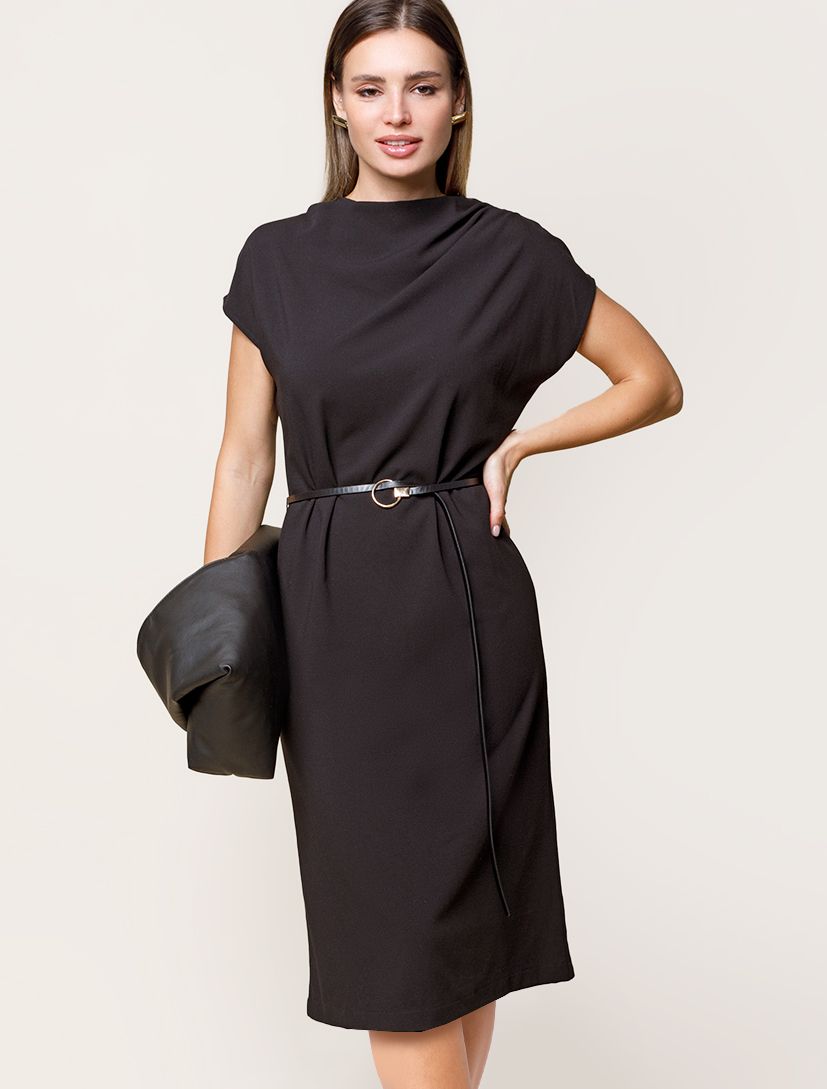 Платье из эластичного крепа с ремешком в подарок