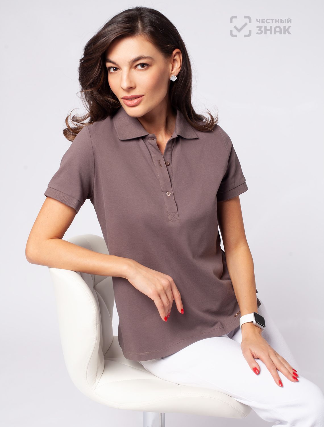 Футболка-поло из трикотажа