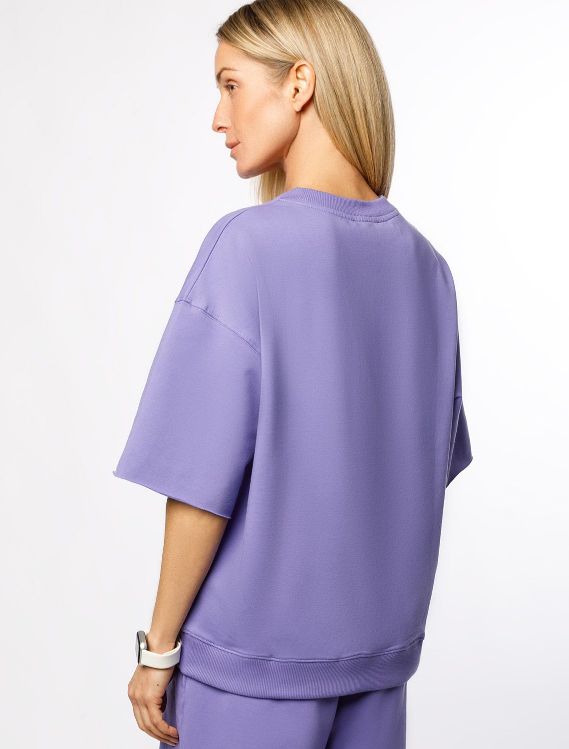 Футболка из тонкого премиального футера с эластаном D49.081 лавандовый_art studio