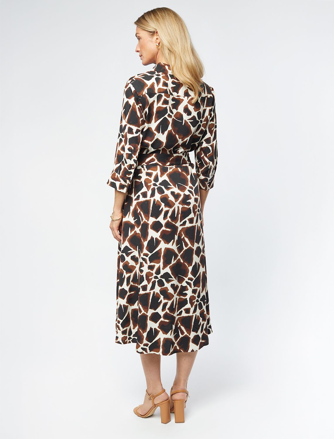 Платье из вискозы твил D22.224 бежевый-коричневый