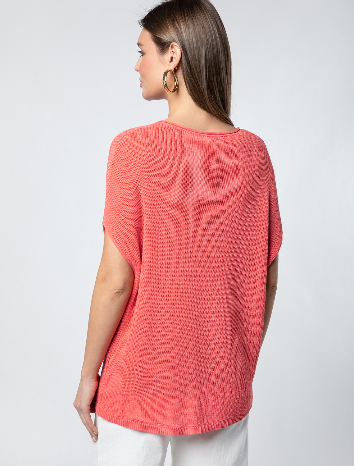 Ст.цена 1990р Джемпер из гладкой вискозы с лиоцеллом D33.008 коралл