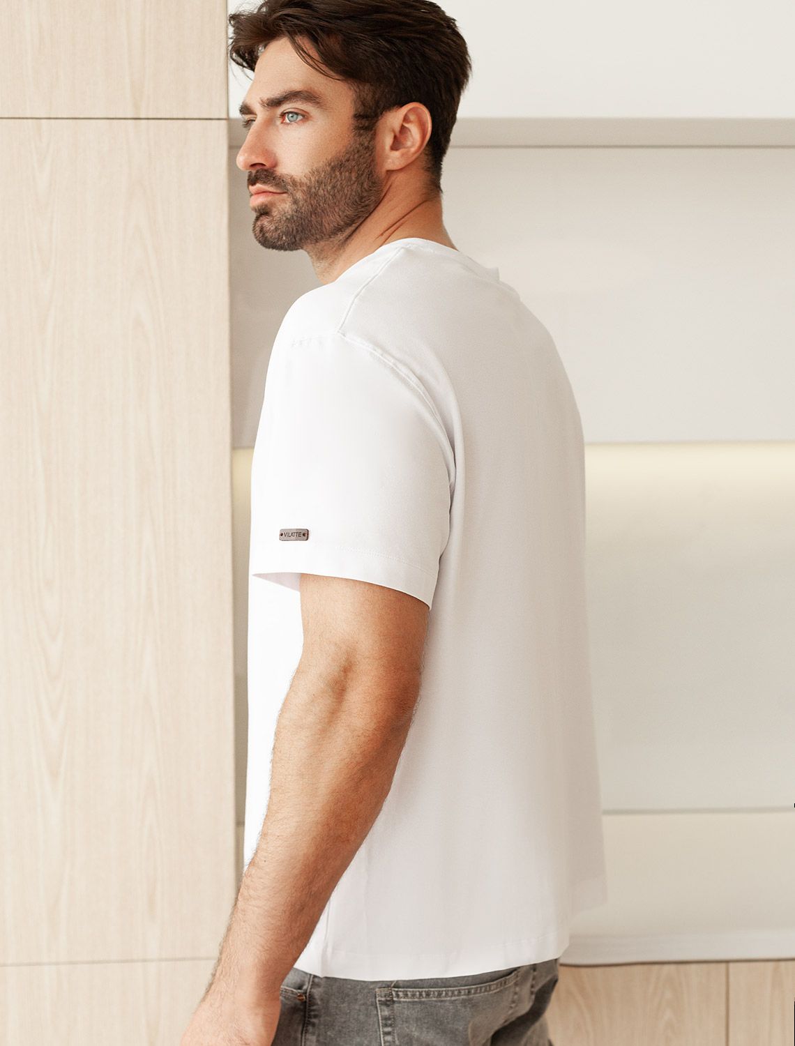 Свободная футболка с авторским принтом U49.048 белый_just