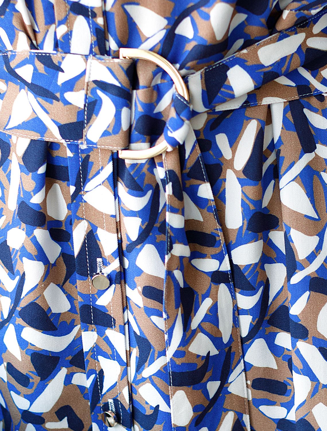 Платье из вискозы твил D22.224 синий-бежевый