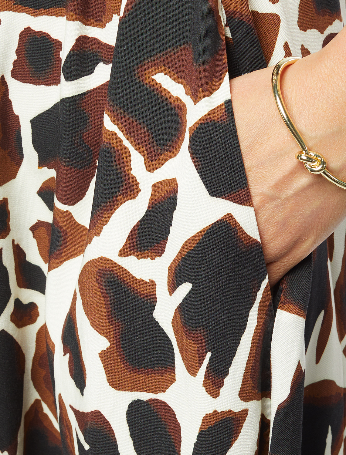 Платье из вискозы твил D22.224 бежевый-коричневый