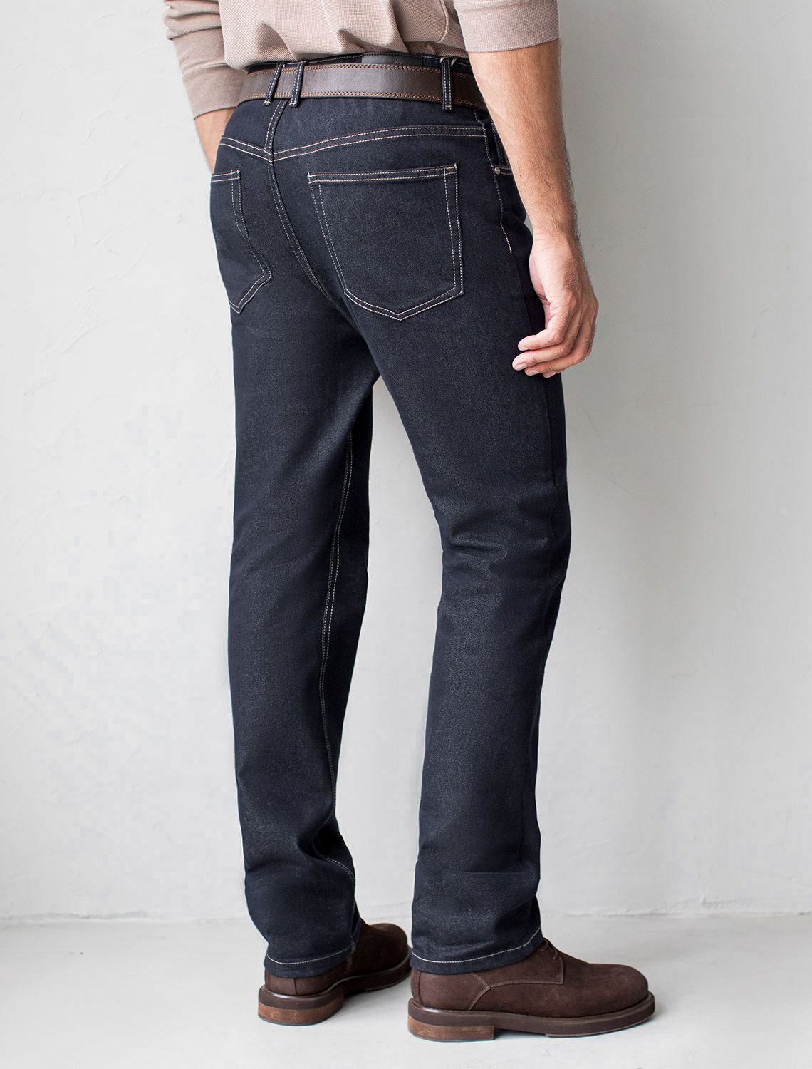 Ст.цена 2390р Брюки из плотного денима с эластаном U54.006 темно-синий