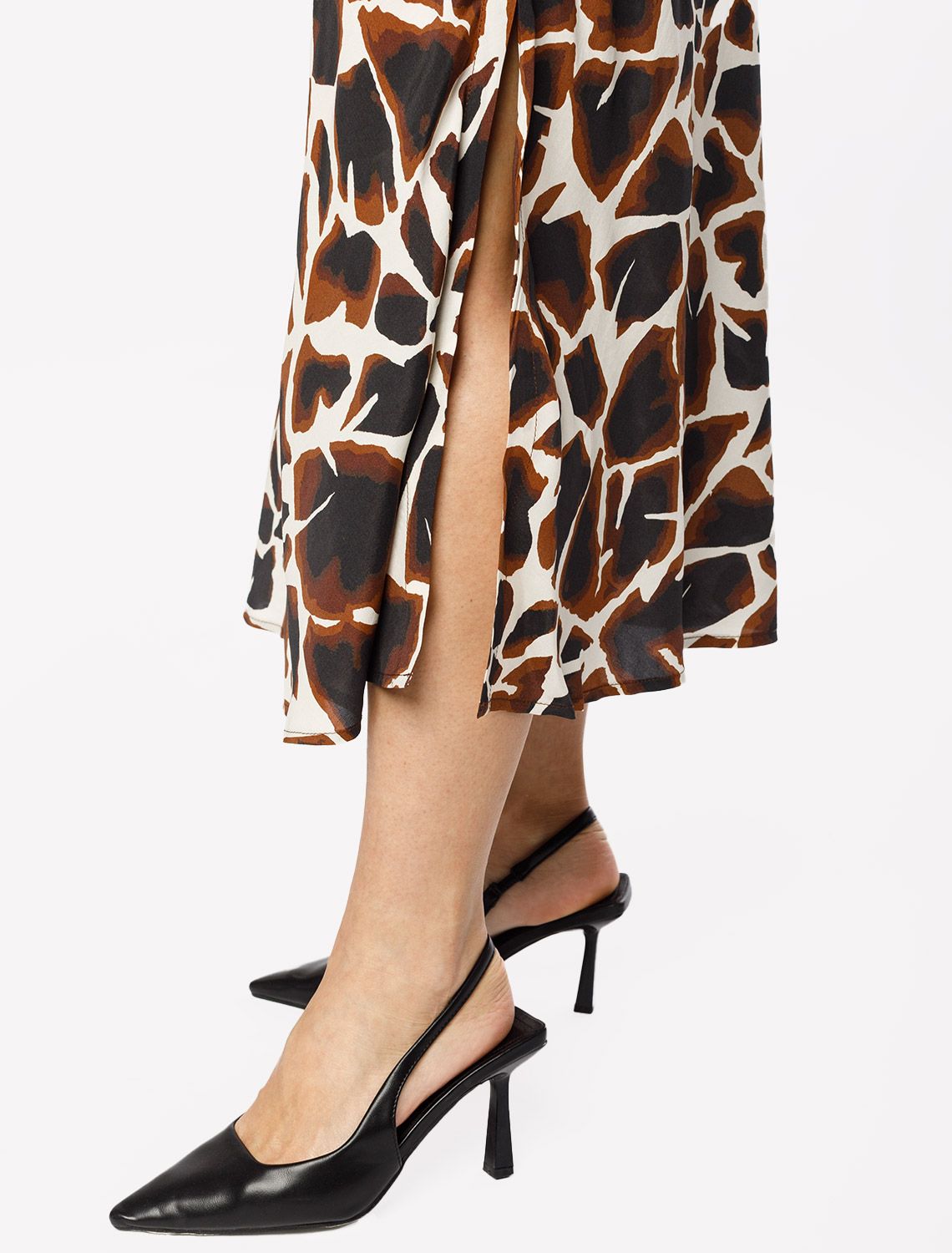 Юбка из вискозы с лиоцеллом D26.195 бежевый-коричневый