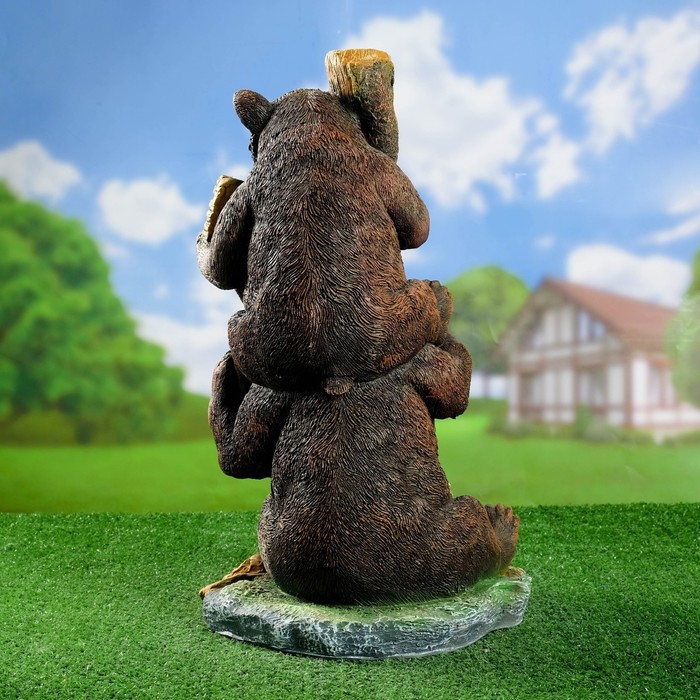 Садовая фигура из полистоуна «Медведь «Давай дружить!