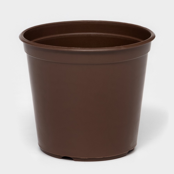Горшок для цветов с поддоном «Доляна», 800 мл, пластиковый, коричневый, оттенок МИКС
