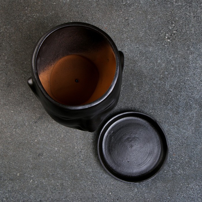 Горшок-органайзер «Голова», керамика, чёрное, 3 л, 24×19 см