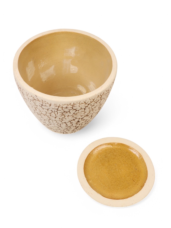 Горшок для цветов «Антей», 20 л, d=35 см, h=30 см, керамический, с поддоном, бежевый