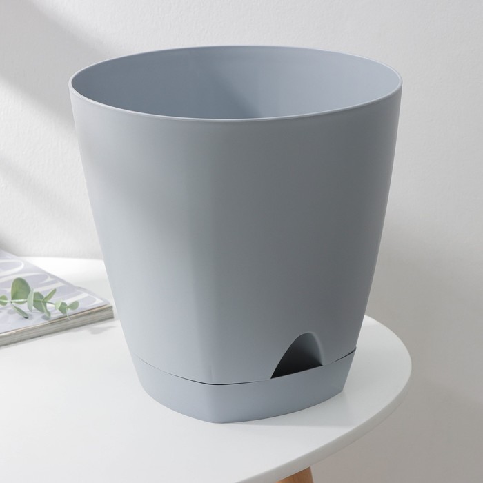 Горшок для цветов с прикорневым поливом Amsterdam, 8 л, d=25 см, h=24.4 см, серый