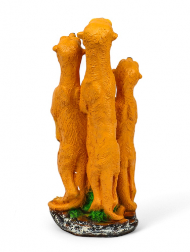 Садовая фигура из полистоуна «Сурикаты четвёрка», 46×17×20 см