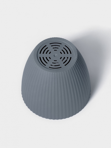 Горшок для цветов с поддоном Ribbed, пластиковый, 13.5×13.5×12 см, синий