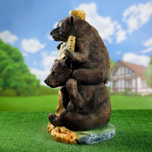Садовая фигура из полистоуна «Медведь «Давай дружить!