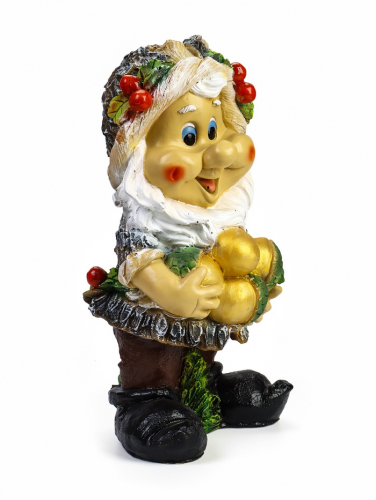 Садовая фигура из полистоуна «Гном с жёлудями», 47×26 см