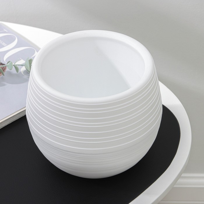 Горшок для цветов с поддоном «СибПолимер. Дуэт», 1.5 л, пластиковый, белый