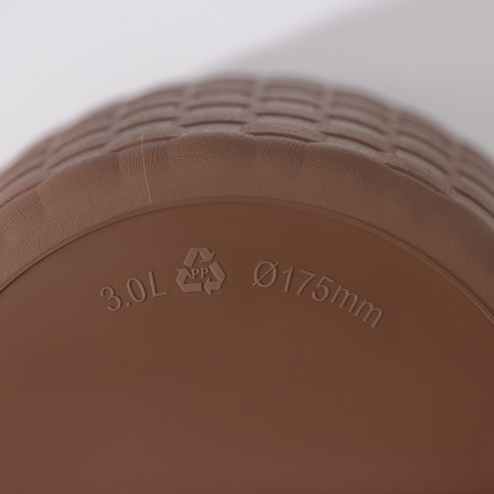 Горшок для цветов с поддоном «Ротанг», 3 л, d=17 см, h=17 см, коричневый