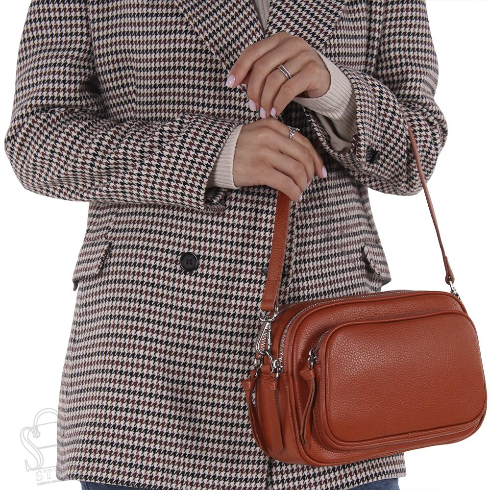 Сумка женская кожаная 8380VG brown Vitelli Grassi