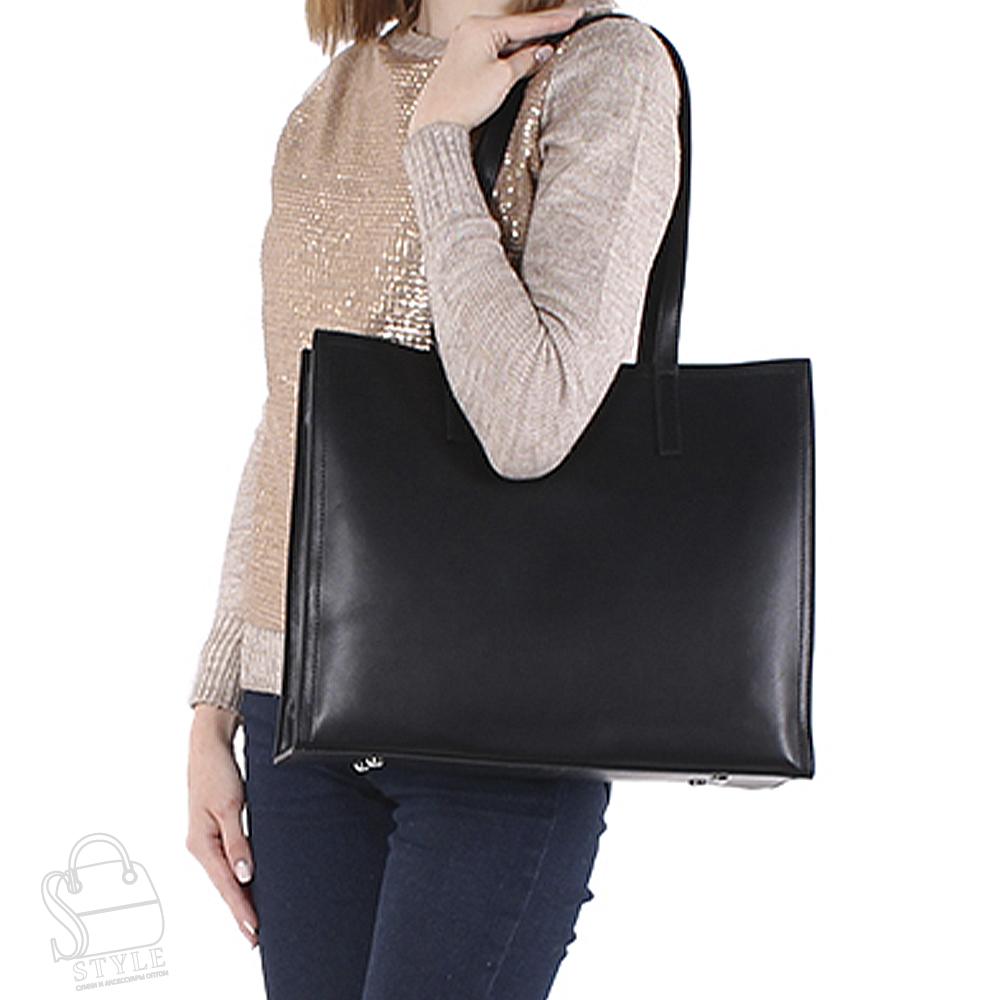 Сумка женская кожаная 95211PE black Polina&Eiterou