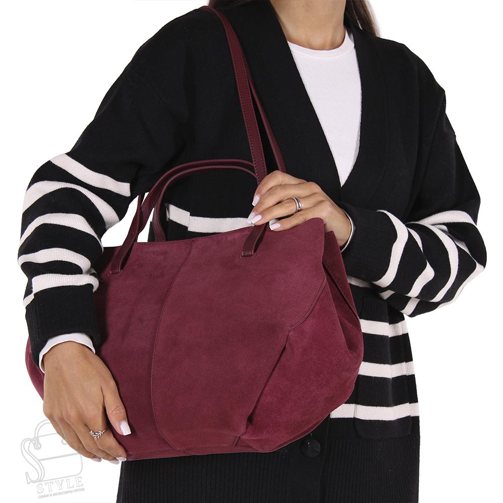 Сумка женская кожаная 1338THAA wine red Polina&Eiterou