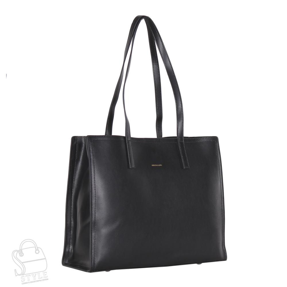 Сумка женская кожаная 95211PE black Polina&Eiterou