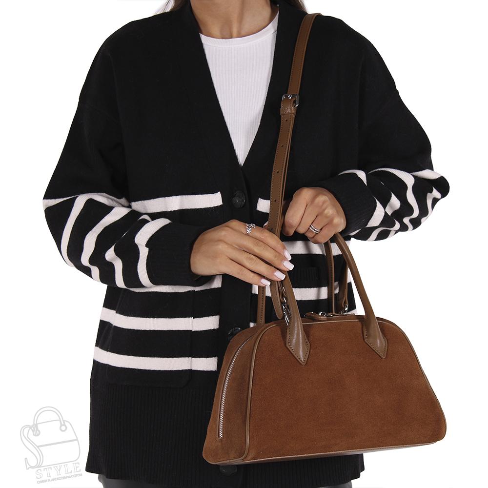 Сумка женская кожаная 88018AA brown Polina&Eiterou