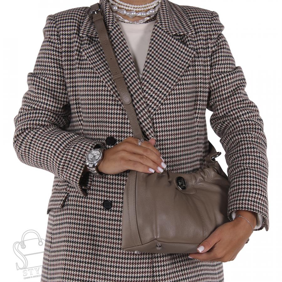 Сумка женская кожаная 3575VG gray Vitelli Grassi в Новосибирске