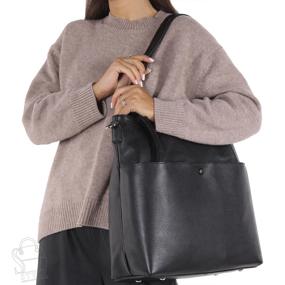 Сумка женская кожаная 8509VG black Vitelli Grassi