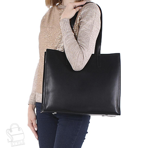 Сумка женская кожаная 95211PE black Polina&Eiterou