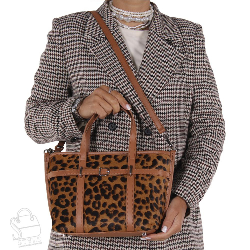 Сумка женская кожаная 3626VG leopard coffee Vitelli Grassi