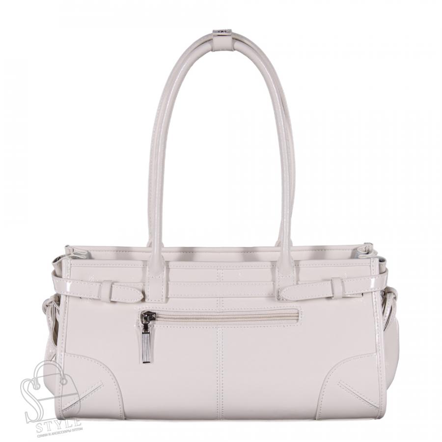 Сумка женская кожаная 1400TH milky white Polina&Eiterou