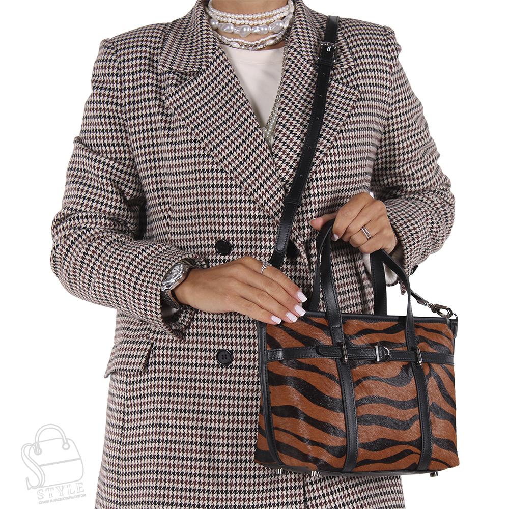 Сумка женская кожаная 3626VG zebra Vitelli Grassi