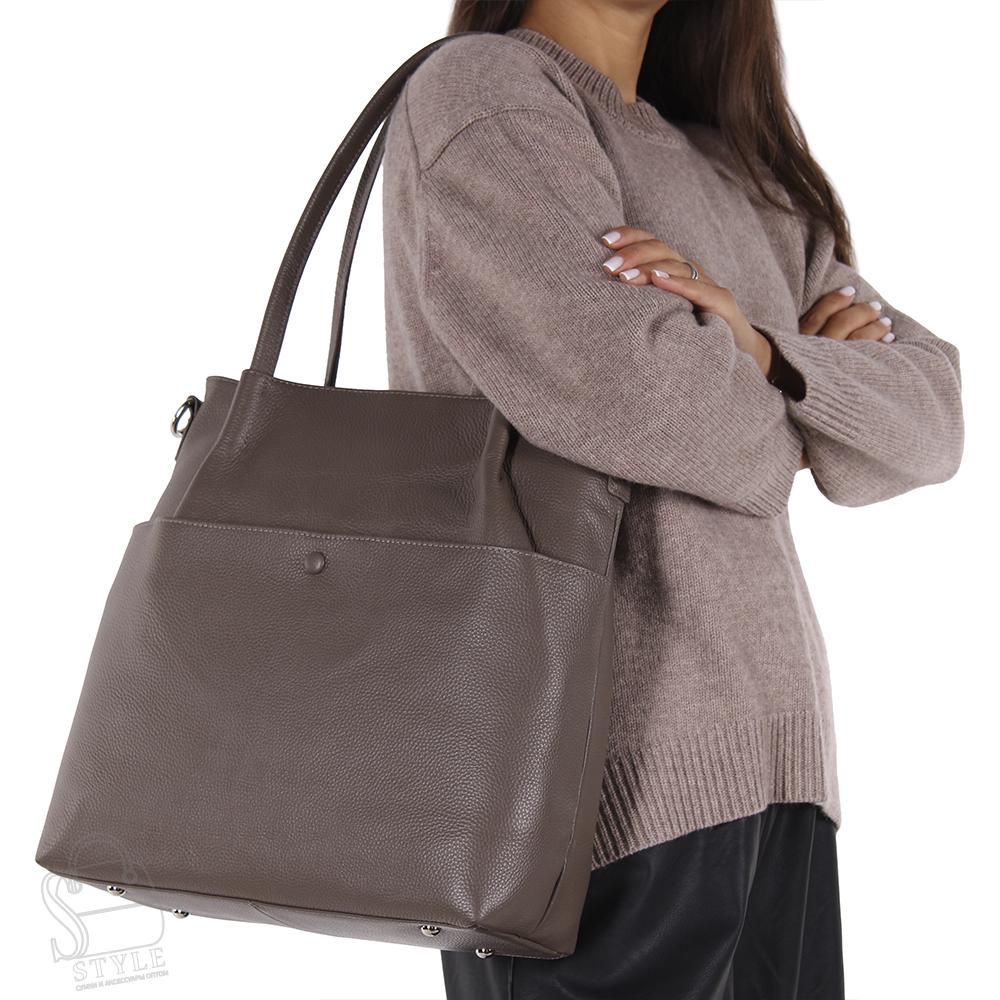 Сумка женская кожаная 8509VG gray Vitelli Grassi