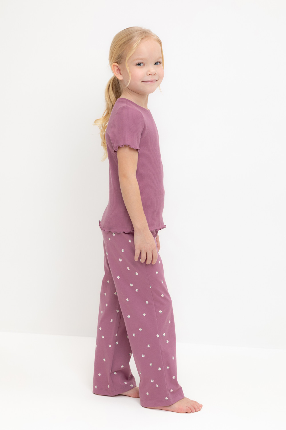 Crockid Пижама К 1636 темная орхидея, поле с ромашками Crockid