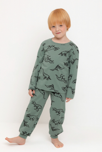 Crockid Пижама К 1561 весенний зеленый, динолэнд Crockid