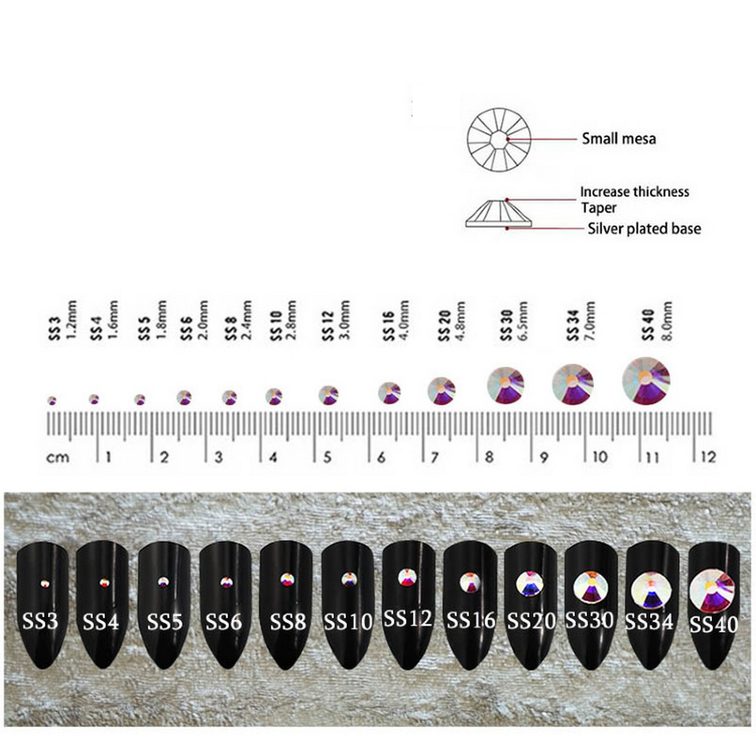 Nail Art Набор страз для ногтей, синий