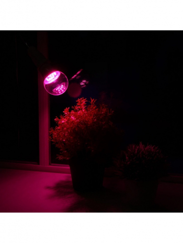 Фитолампа для растений Luazon Lighting, светодиодная, А60, E27, 9 Вт, IP44, 220 В, 270°, мультиспектральная