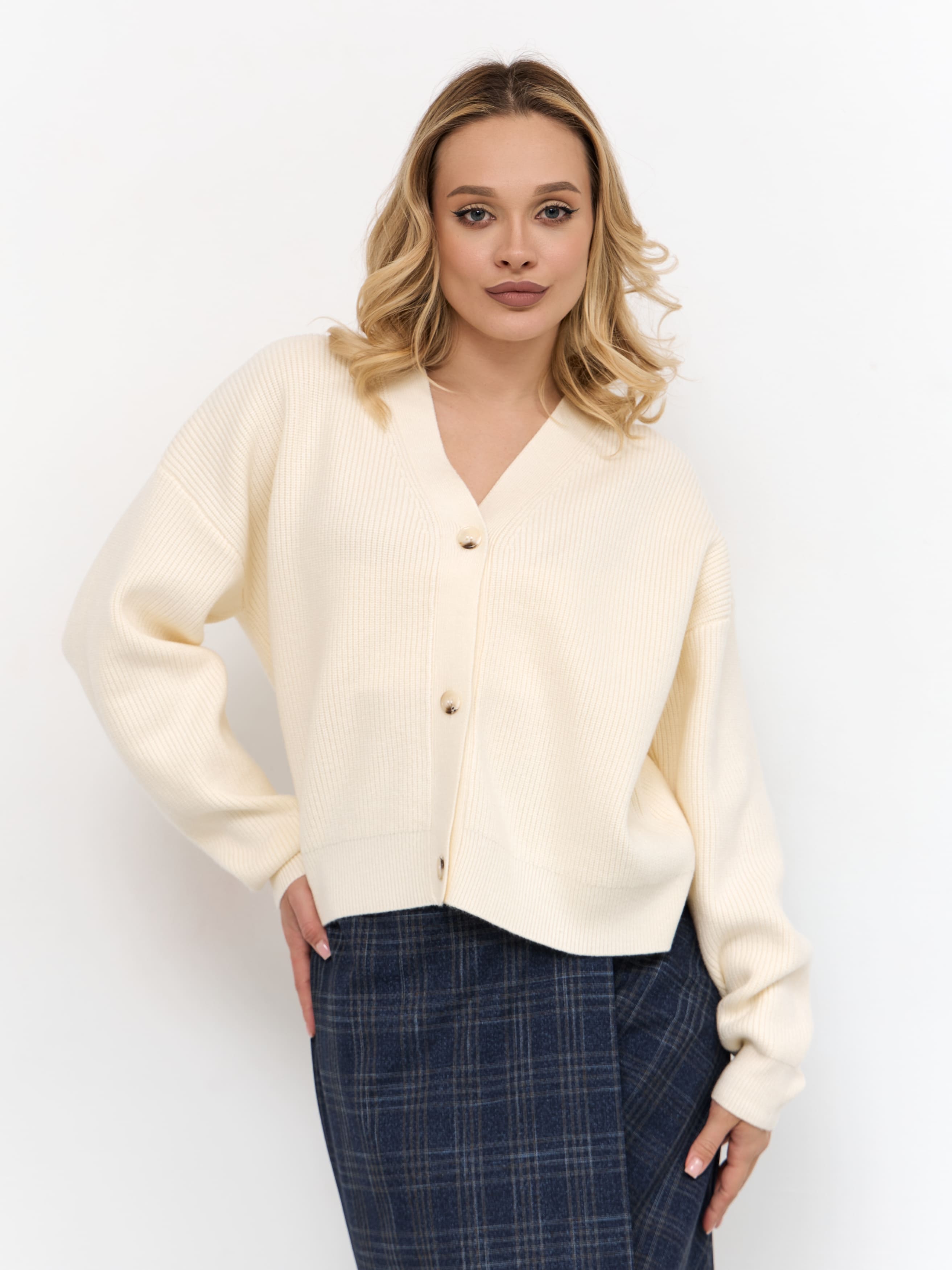 Жакет женский трикотажный KATHARINA KROSS KK-JTR-Y301-Z (молочный)