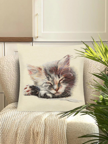 Котенок спящий Наволочка 45х45 см 2500798