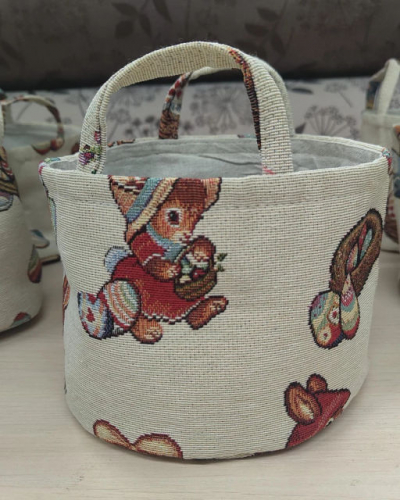 Зайчики Кролики корзинка Корзина диаметр 17 см высота 14 см 2518327