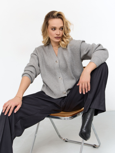 Жакет женский трикотажный KATHARINA KROSS KK-JTR-Y301-Z (серый меланж)